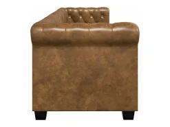 vidaxl Sofá Chesterfield 3 lugares couro artificial^ Sofá