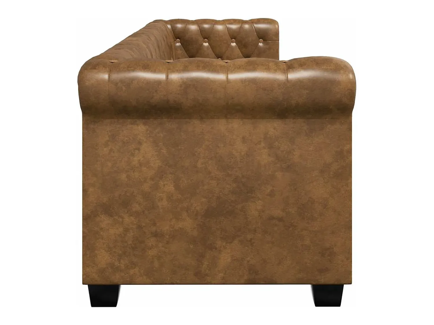 vidaxl Sofá Chesterfield 3 lugares couro artificial^ Sofá