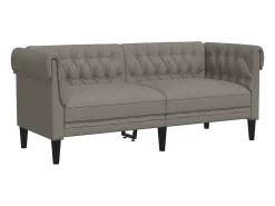 Sofá* Sofá chesterfield 2 lugares tecido cinzento-acastanhado PT613974 Taupe