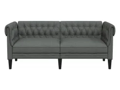 Outlet Sofá chesterfield 2 lugares tecido -escuro PT201255 Cinzento