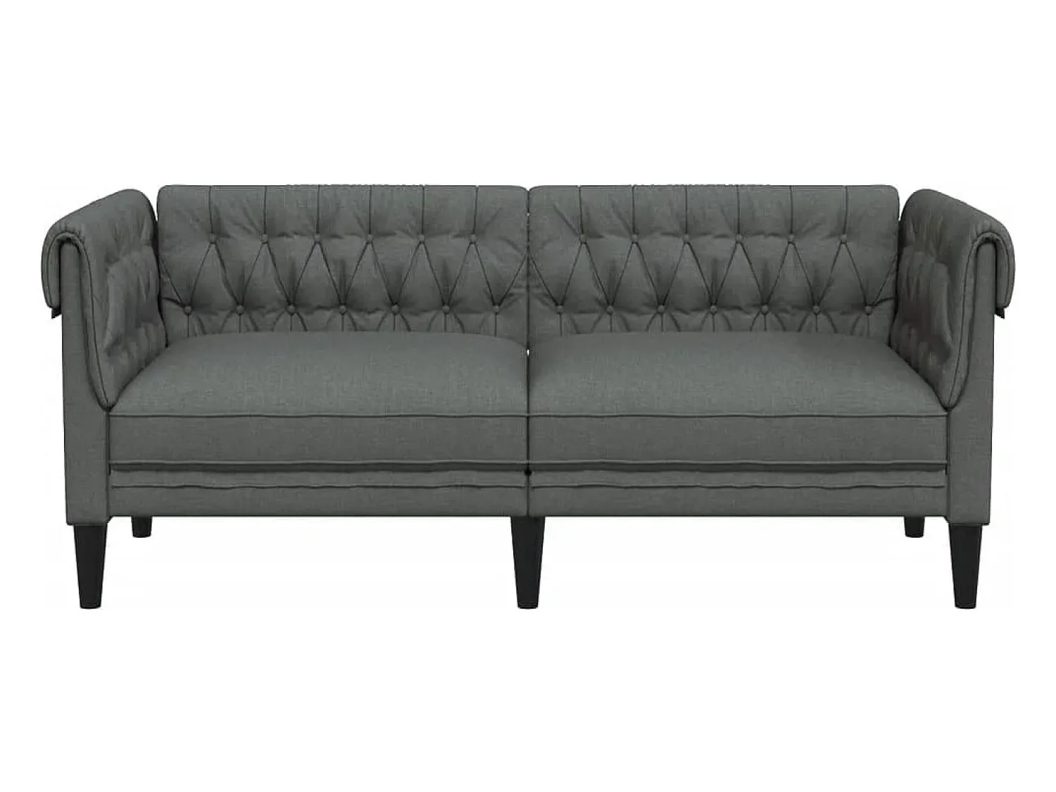 Outlet Sofá chesterfield 2 lugares tecido -escuro PT201255 Cinzento