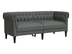 Outlet Sofá chesterfield 2 lugares tecido -escuro PT201255 Cinzento