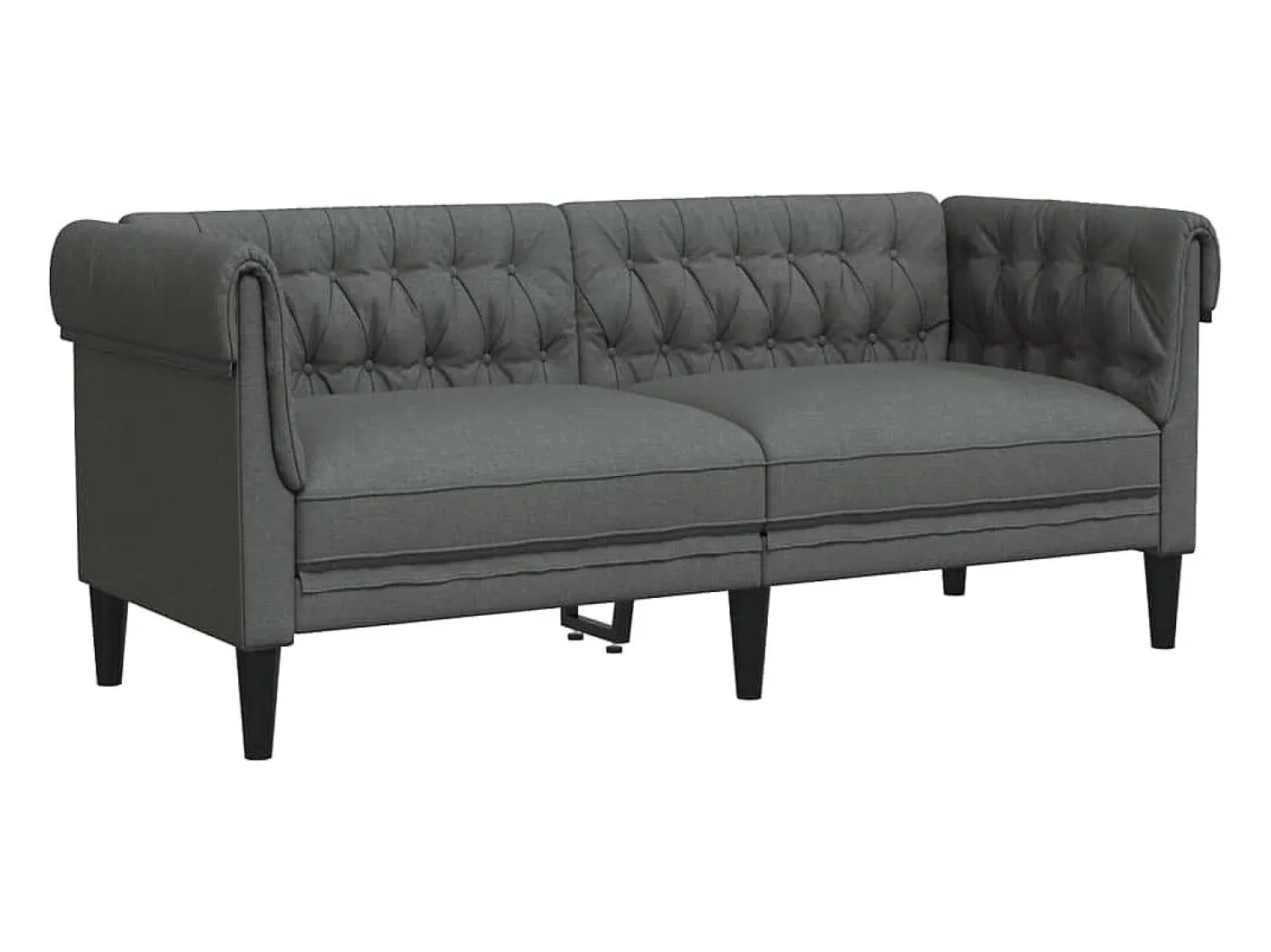Outlet Sofá chesterfield 2 lugares tecido -escuro PT201255 Cinzento