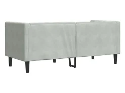 Online vidaxl Sofá chesterfield com rolos 2 lugares veludo -claro Cinzento