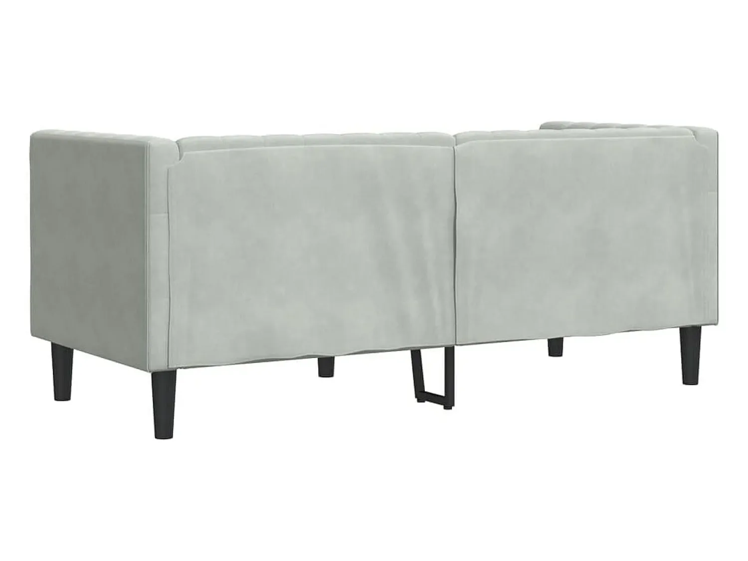 Online vidaxl Sofá chesterfield com rolos 2 lugares veludo -claro Cinzento