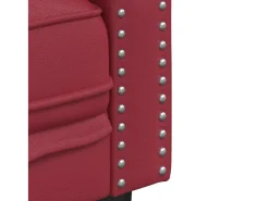 Poltrona|vidaxl Sofá chesterfield couro artificial tinto Vermelho