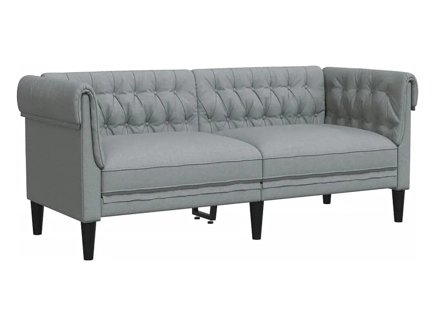 Sofá* Sofá chesterfield de 2 lugares tecido -claro PT870489 Cinzento