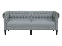 Sofá* Sofá chesterfield de 2 lugares tecido -claro PT870489 Cinzento