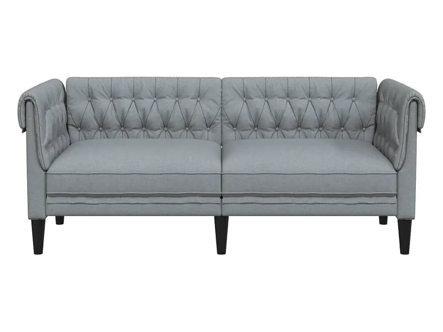 Sofá* Sofá chesterfield de 2 lugares tecido -claro PT870489 Cinzento