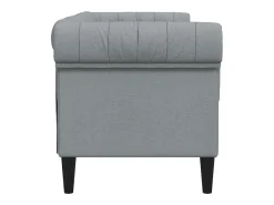 Outlet vidaxl Sofá chesterfield de 2 lugares tecido -claro Cinzento