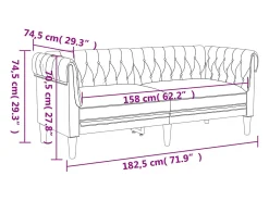 Outlet vidaxl Sofá chesterfield de 2 lugares tecido -claro Cinzento