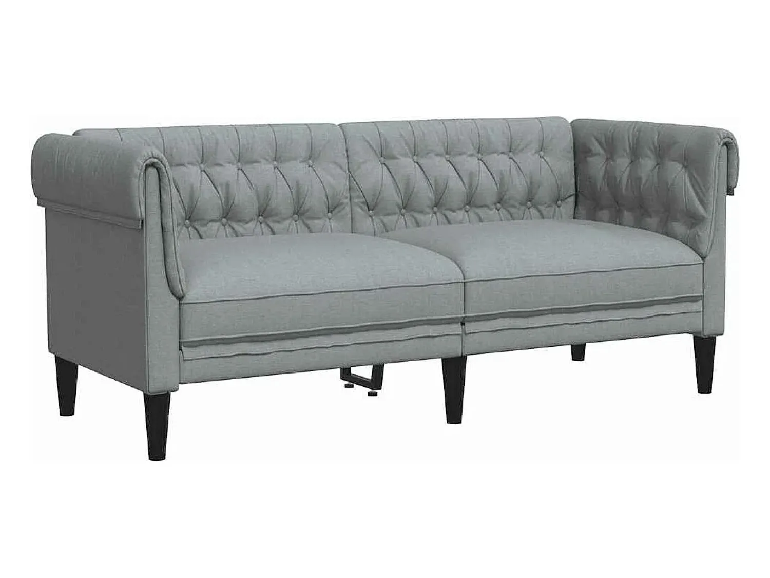 Outlet vidaxl Sofá chesterfield de 2 lugares tecido -claro Cinzento
