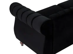 Hot Vente-unique Sofá Chesterfield de 3 lugares em veludo TRUMBO Preto