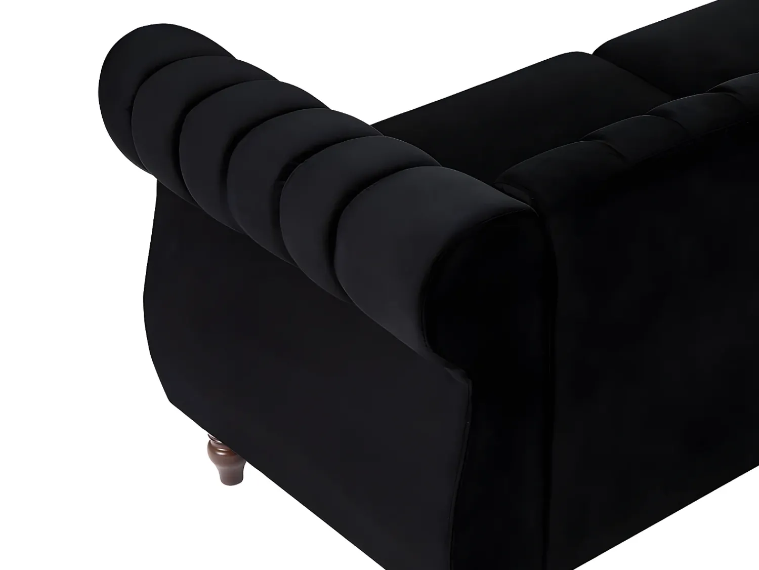 Hot Vente-unique Sofá Chesterfield de 3 lugares em veludo TRUMBO Preto