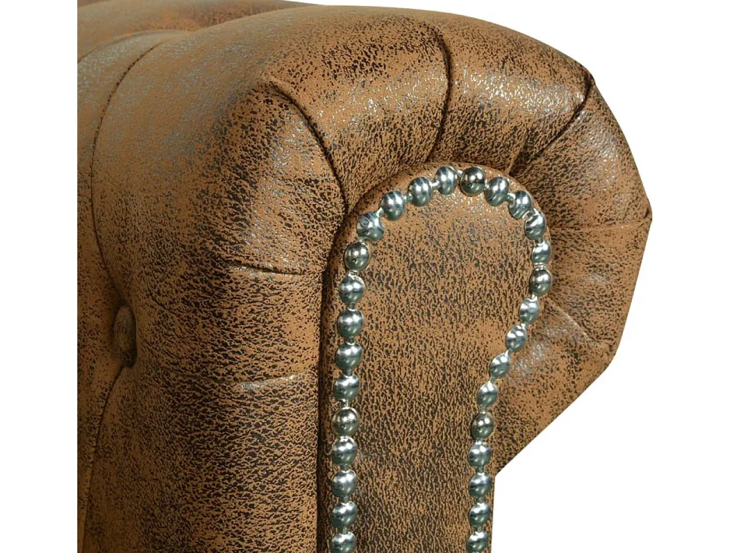 Sofá*Helloshop26 Sofá Chesterfield de 3 lugares em couro sintético marrom 02_0020863 Castanho