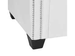 Hot vidaxl Sofá Chesterfield em forma de L couro artificial Branco