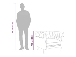 vidaxl Sofá chesterfield tecido cinzento-acastanhado Taupe