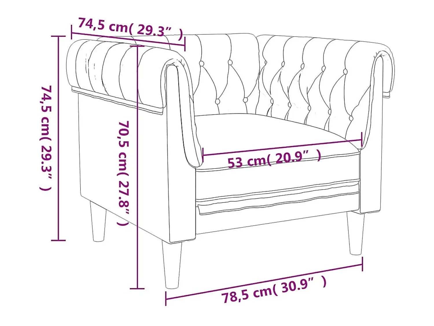 vidaxl Sofá chesterfield tecido cinzento-acastanhado Taupe