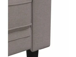 vidaxl Sofá chesterfield tecido cinzento-acastanhado Taupe