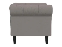 vidaxl Sofá chesterfield tecido cinzento-acastanhado Taupe