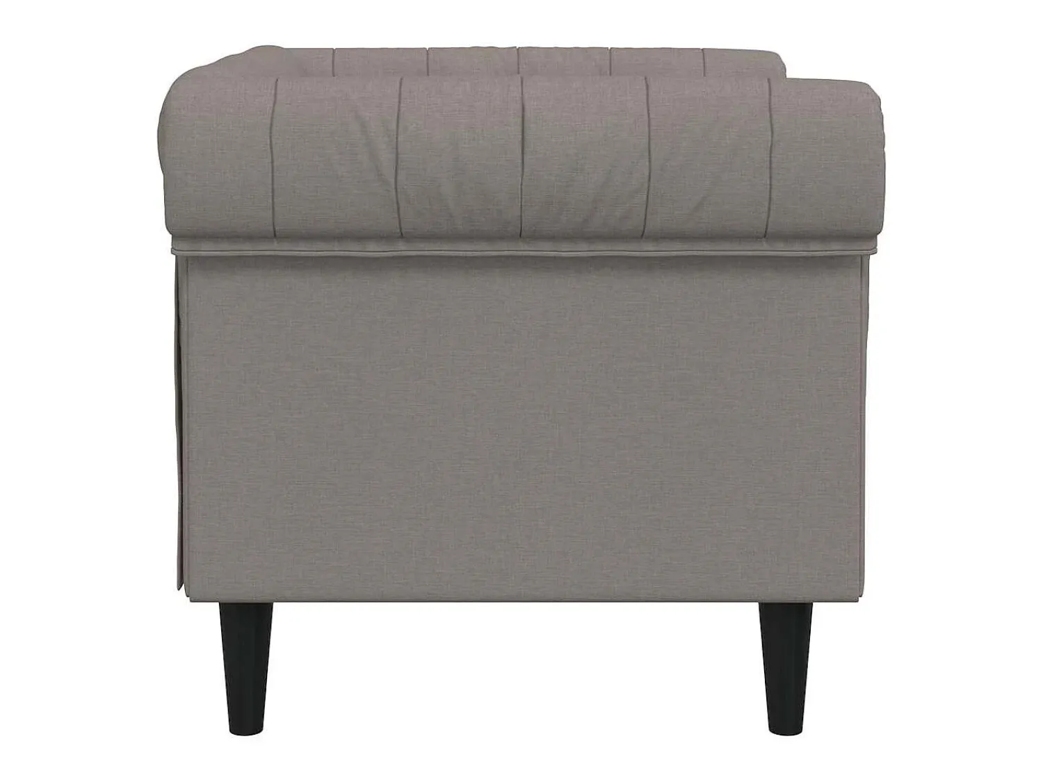 vidaxl Sofá chesterfield tecido cinzento-acastanhado Taupe