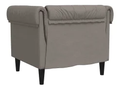 vidaxl Sofá chesterfield tecido cinzento-acastanhado Taupe