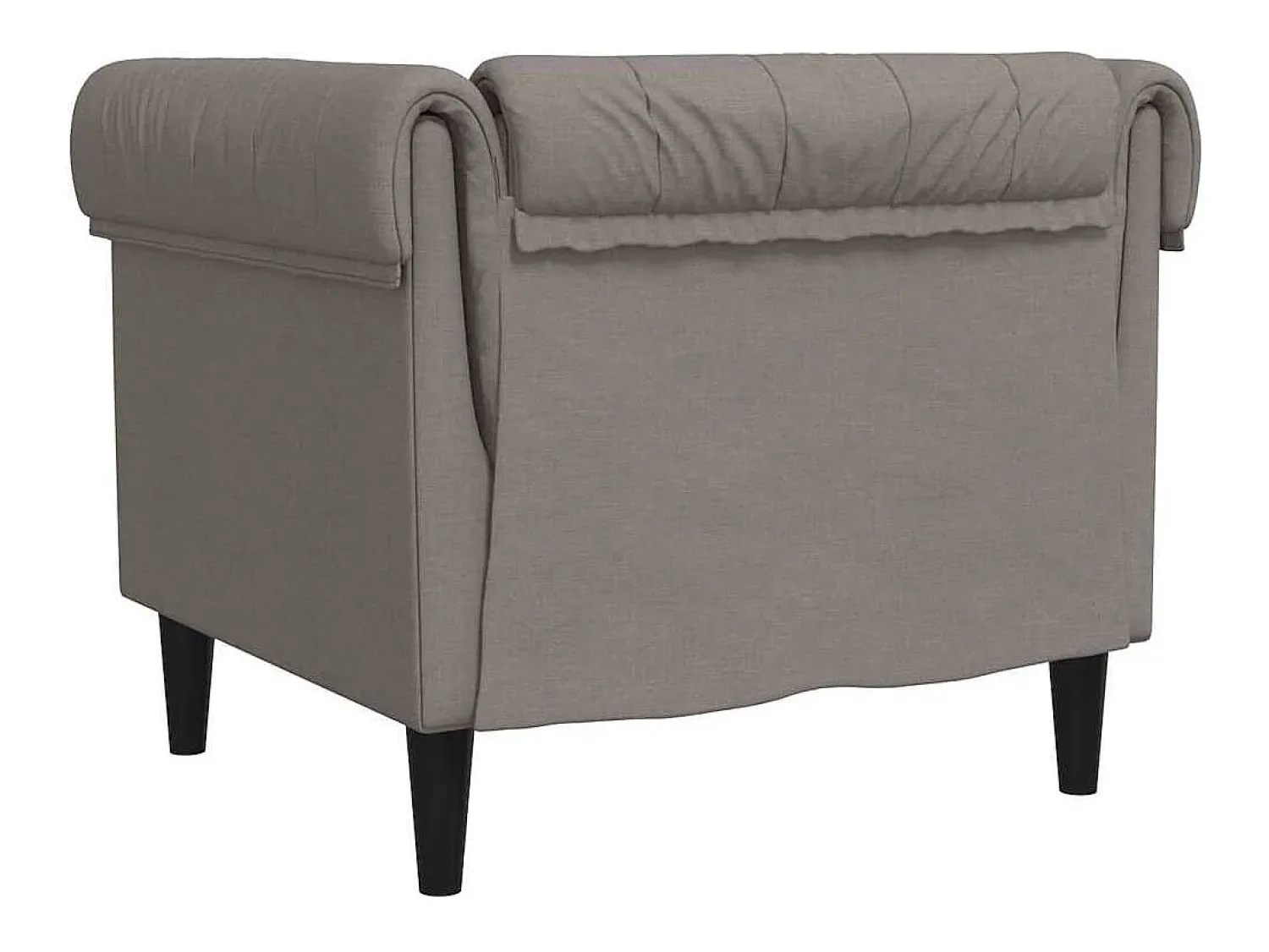 vidaxl Sofá chesterfield tecido cinzento-acastanhado Taupe
