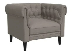 vidaxl Sofá chesterfield tecido cinzento-acastanhado Taupe