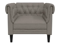 vidaxl Sofá chesterfield tecido cinzento-acastanhado Taupe