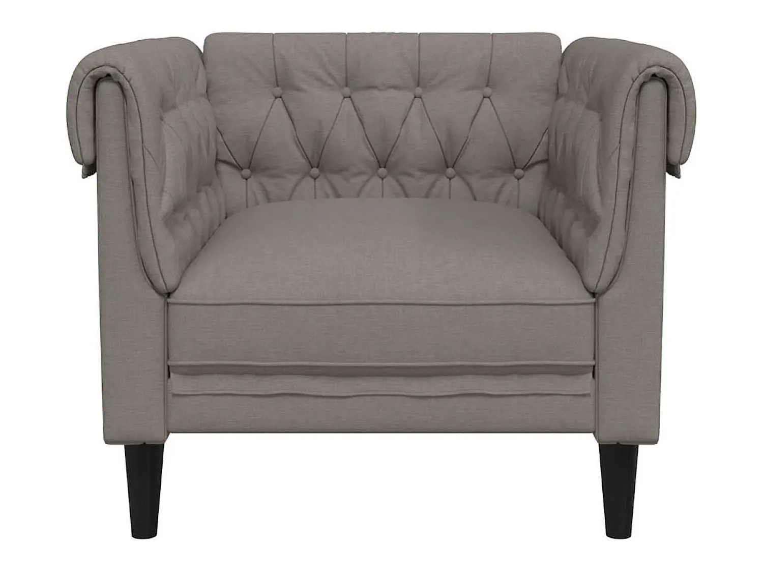 vidaxl Sofá chesterfield tecido cinzento-acastanhado Taupe