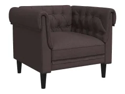 Best vidaxl Sofá chesterfield tecido -escuro Castanho