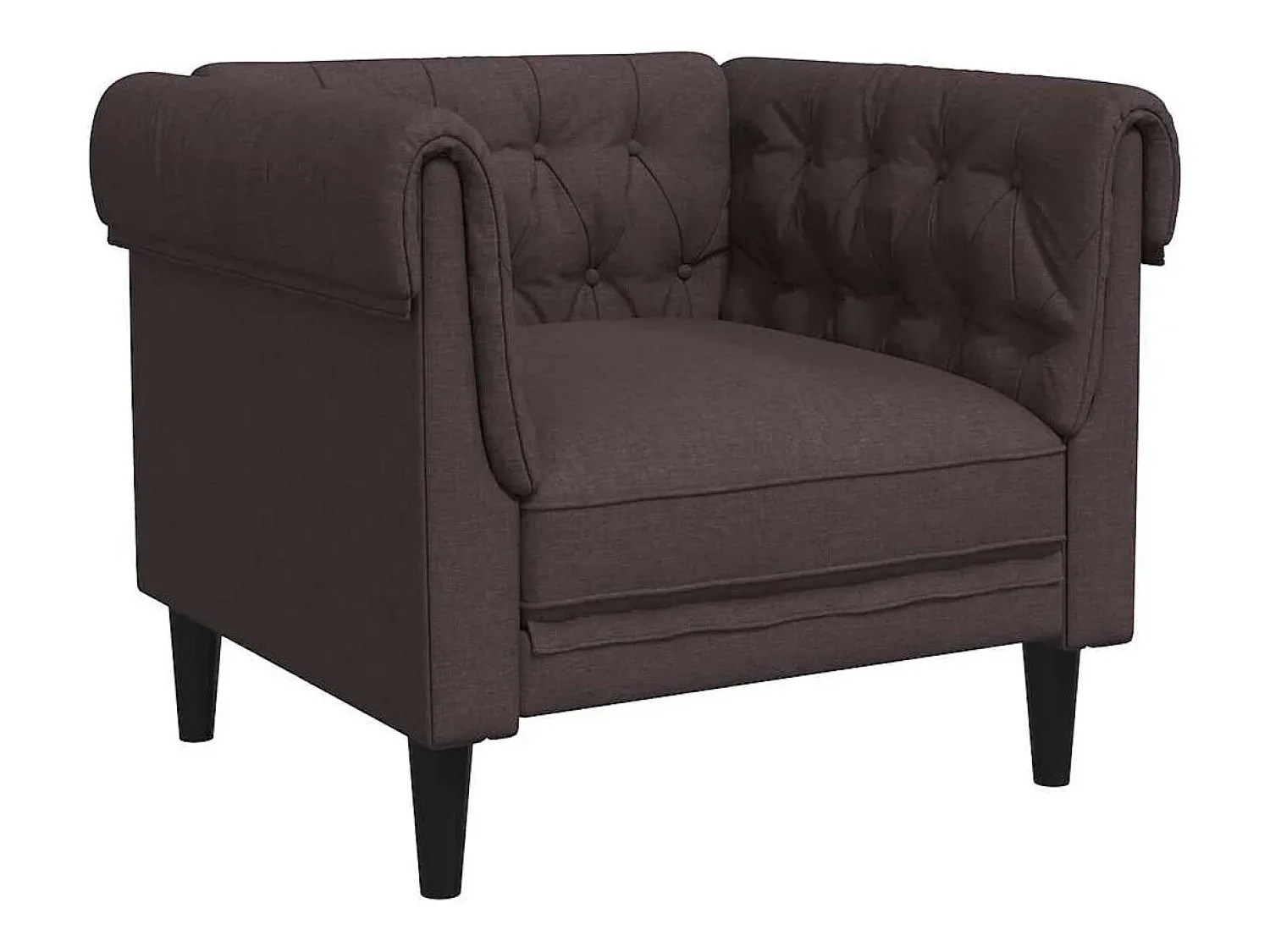 Best vidaxl Sofá chesterfield tecido -escuro Castanho