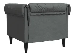 Poltrona*vidaxl Sofá chesterfield tecido -escuro Cinzento