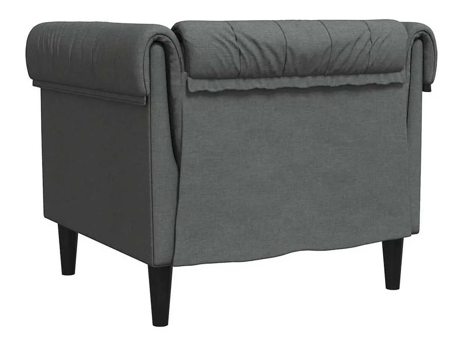 Poltrona*vidaxl Sofá chesterfield tecido -escuro Cinzento