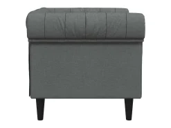 Poltrona*vidaxl Sofá chesterfield tecido -escuro Cinzento