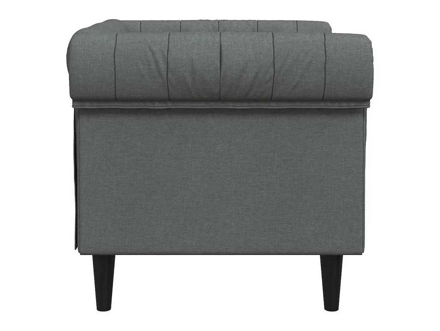 Poltrona*vidaxl Sofá chesterfield tecido -escuro Cinzento