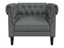 Poltrona*vidaxl Sofá chesterfield tecido -escuro Cinzento