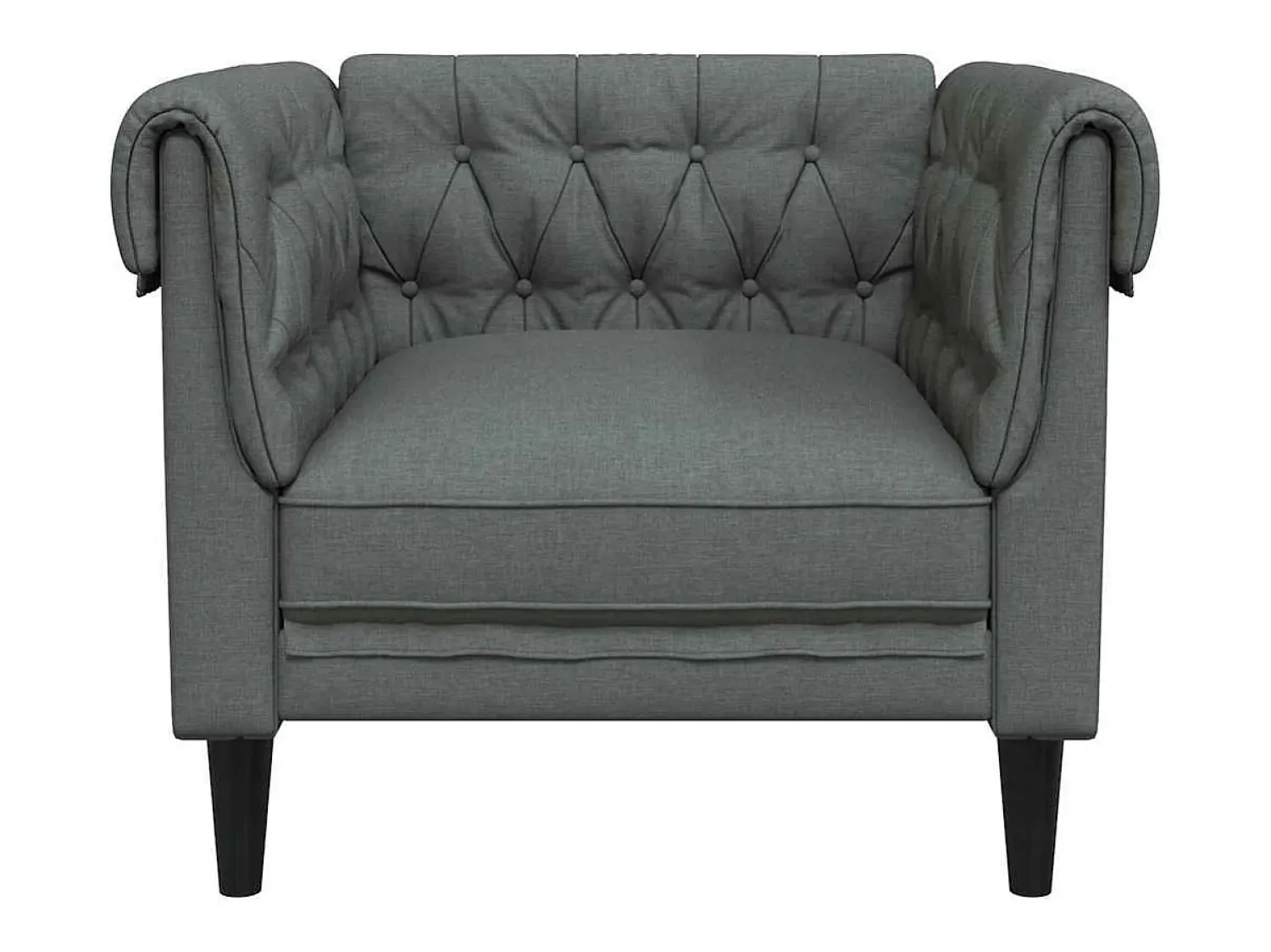 Poltrona*vidaxl Sofá chesterfield tecido -escuro Cinzento