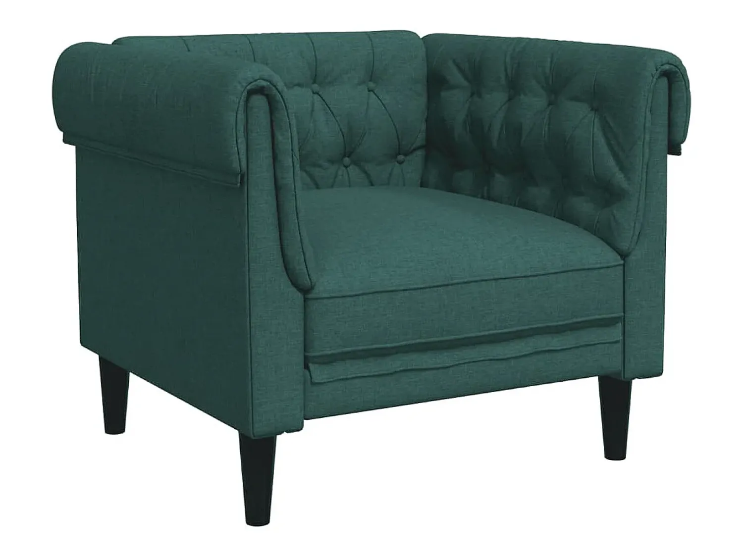 vidaxl Sofá chesterfield tecido -escuro^ Poltrona