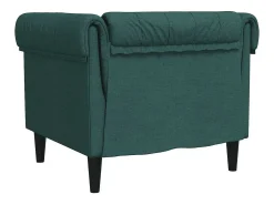 vidaxl Sofá chesterfield tecido -escuro^ Poltrona