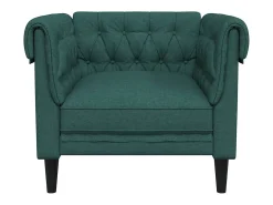 vidaxl Sofá chesterfield tecido -escuro^ Poltrona