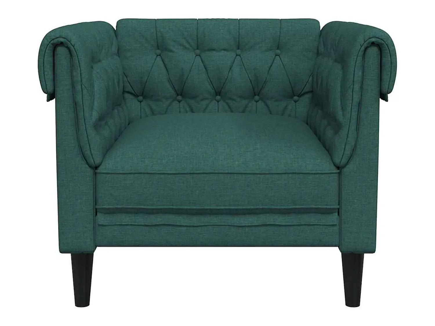 vidaxl Sofá chesterfield tecido -escuro^ Poltrona