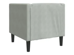 vidaxl Sofá chesterfield veludo -claro^ Poltrona