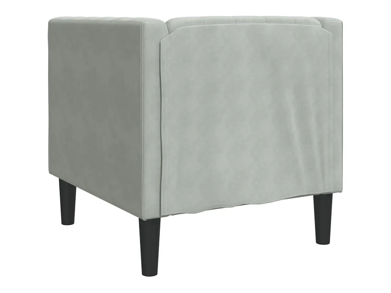 vidaxl Sofá chesterfield veludo -claro^ Poltrona