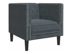 vidaxl Sofá chesterfield veludo -escuro^ Poltrona