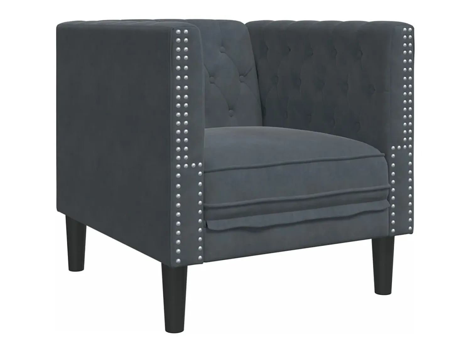 vidaxl Sofá chesterfield veludo -escuro^ Poltrona