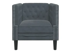 vidaxl Sofá chesterfield veludo -escuro^ Poltrona