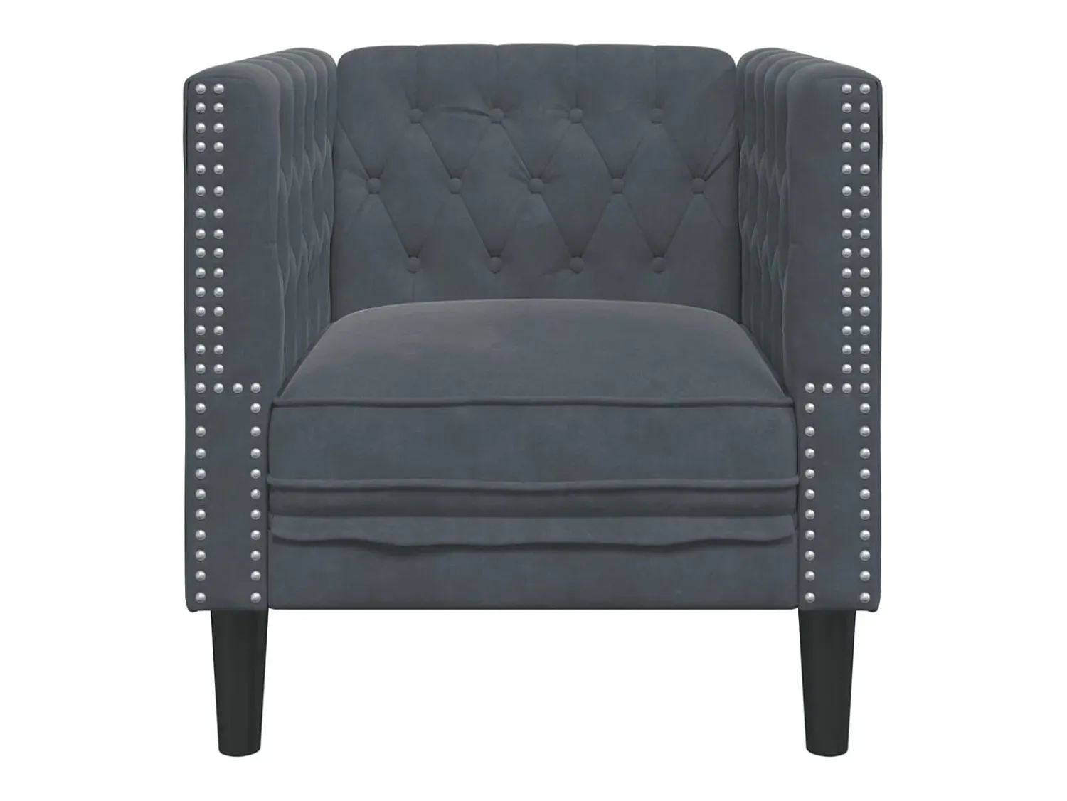 vidaxl Sofá chesterfield veludo -escuro^ Poltrona