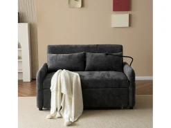 Best Sofá com suporte para telemóvel e bolso - encosto ajustável - para sala de estar e quarto Cinzento