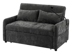 Best Sofá com suporte para telemóvel e bolso - encosto ajustável - para sala de estar e quarto Cinzento